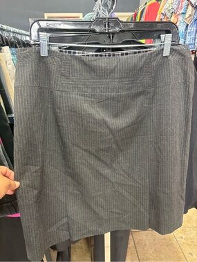 ANTONIO MELANI Charcoal Pinstripe Midi Skirt